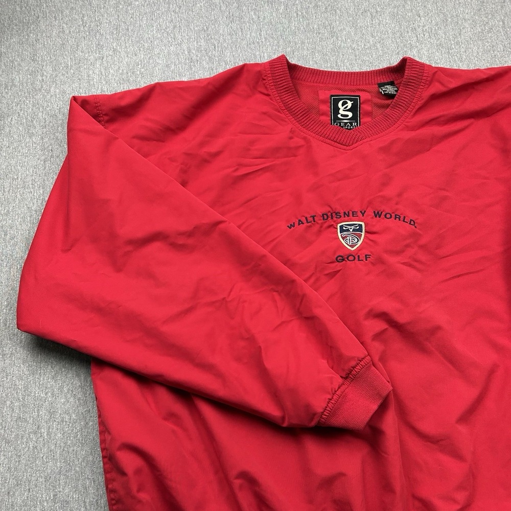 Walt Disney World Golf Pullover‎ Windbreaker Mens XXL Red Water Wind Resistant